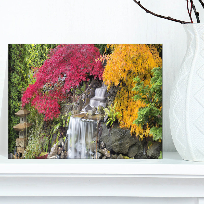 Photographie florale d'érable japonais sur toile - Érable japonais, H 20 po x l 40 po x P 1po, Toile tendue