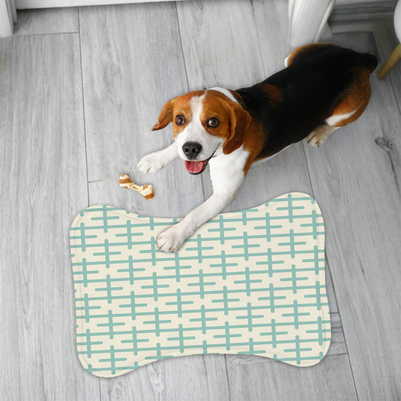 Tapis d'alimentation en forme d'os 1 pièce Cool Beige Mint