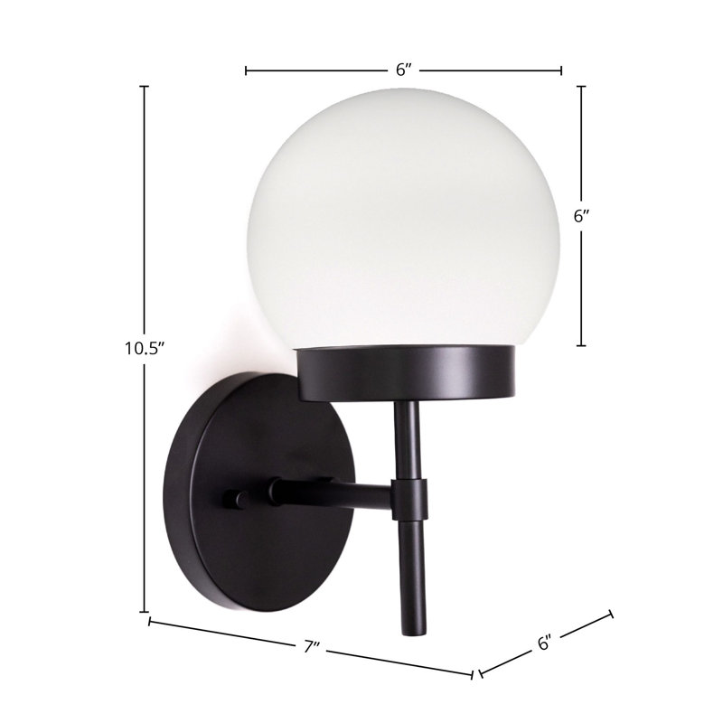 Applique murale en acier Yoscar, Blanc, Noir