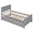 Twin Size Platform Bed With Trundle And Drawers, Gray-715669368