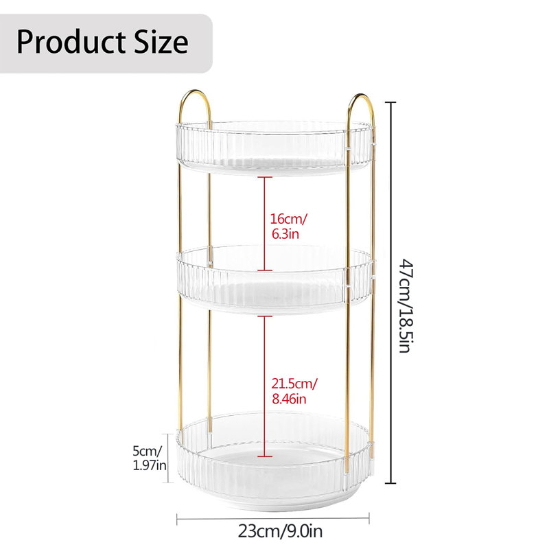 Rangement pour salle de bain 3 niveaux, Clair