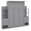 Lit escamotable mural polyvalent avec tablettes, tiroirs et éclairage DEL-114459835-114459836