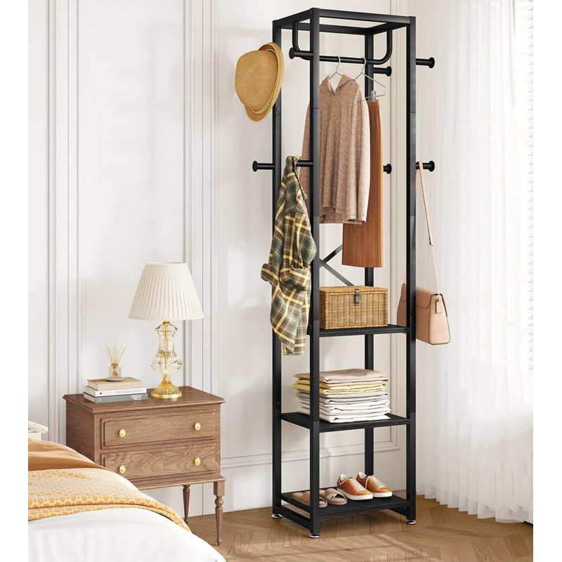 Freestanding 8 - Hook Coat Rack, Black