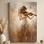 La violoniste jouant du violon dans un style impressionniste - Reproduction d'art mural impressionniste sur toile tendue sur châssis, 61 cm (H) x 91 cm (L), prête à être accrochée