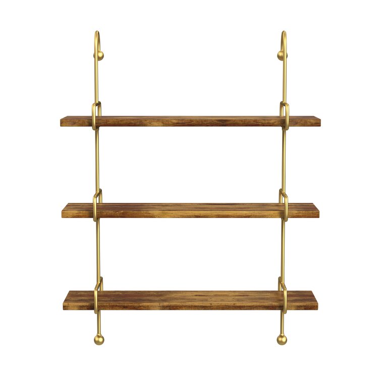 Steelside™ Benning 3 Piece Paulownia Tiered Shelf & Reviews