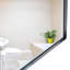 Miroir de meuble-lavabo moderne 36 po x 30 po noir avec cadre en métal brossé