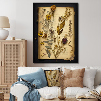 Impression sur toile «Dried Vintage Wildflowers I - Abstract Botanicals»