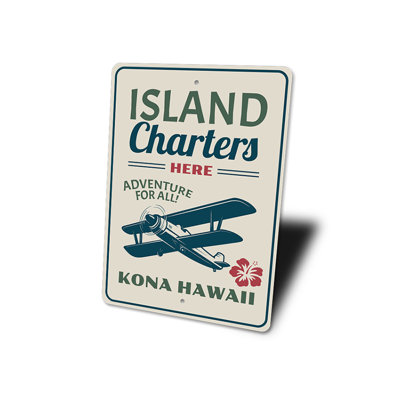 Enseigne en aluminium Island Charters