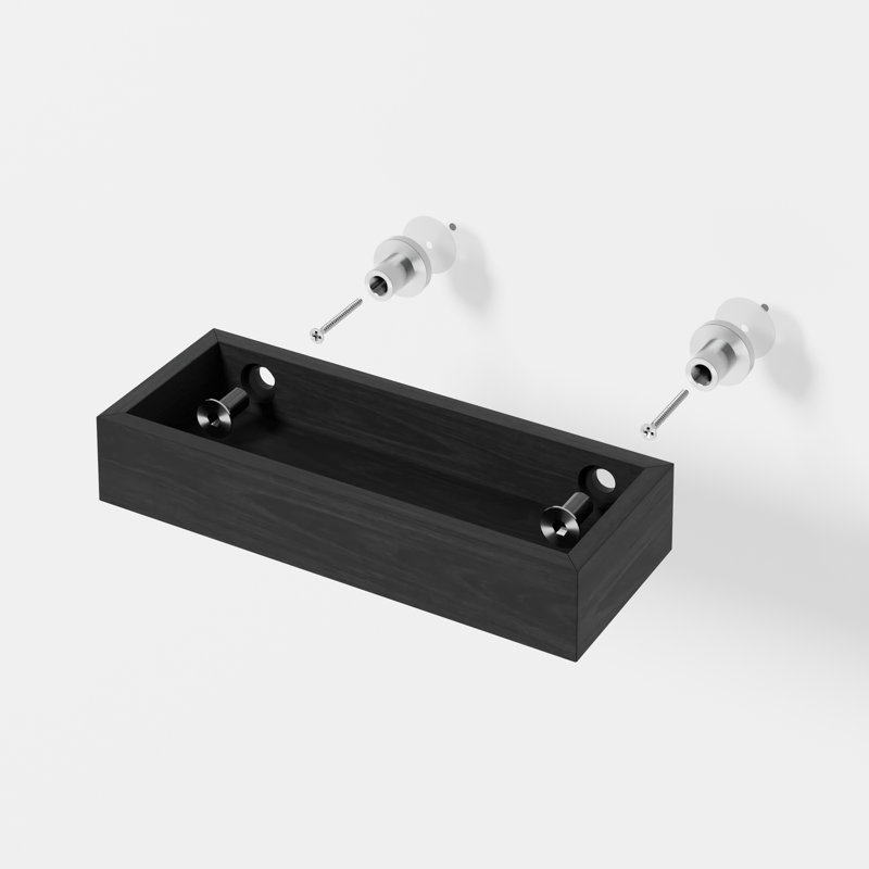 Ilai Oak Solid Wood Accent Shelf, Dark Oak