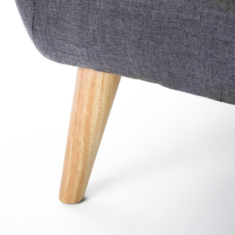 Mid-Century moderne gris foncé, recouvert de tissu pour les espaces compacts