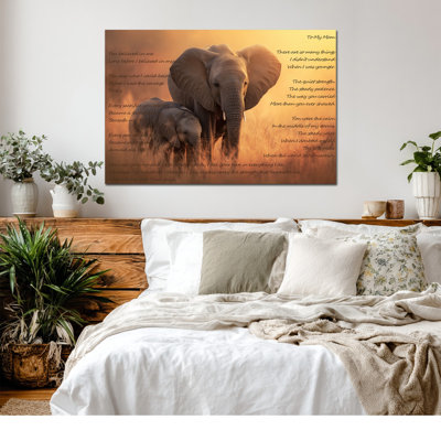  Art mural de fête des mères pour salon chambre à coucher, éléphant, décoration murale de motivation, cadeau unique de fête des mères pour maman, grand-mère, épouse, sœur, éléphant