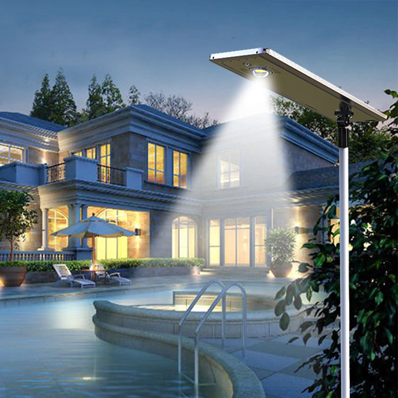 ELEDing Outdoor LED Motion Sensor Street Light with Solar Panels