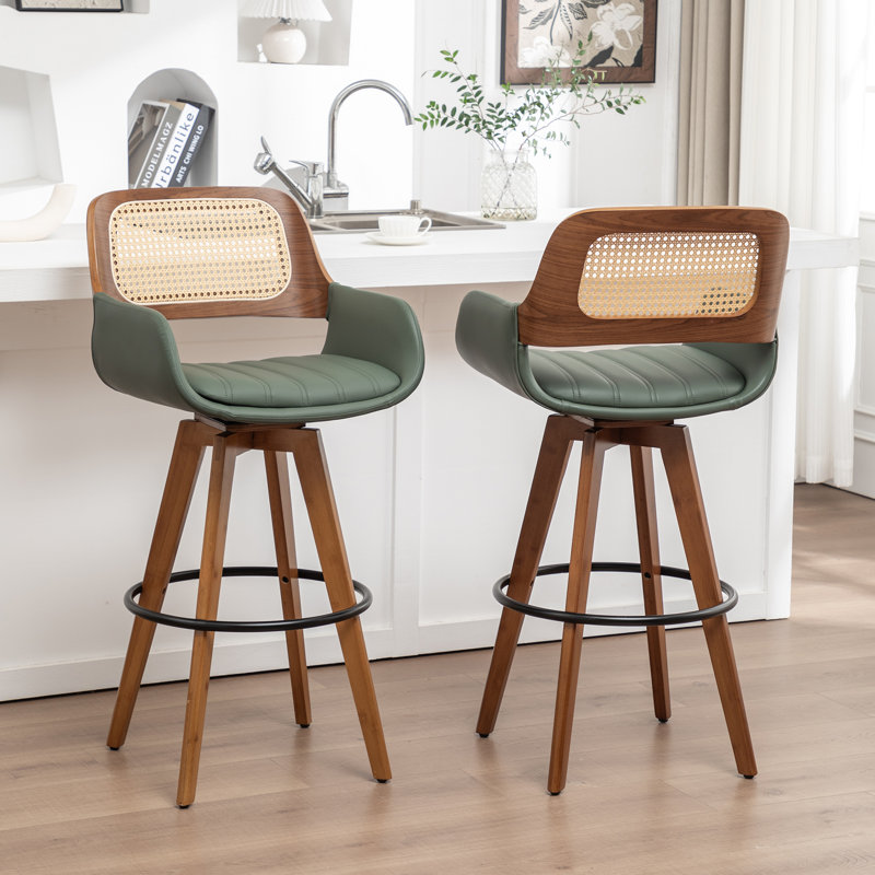 Derek Swivel Bar Stool, Counter Stool (68.6cm Seat Height), Green