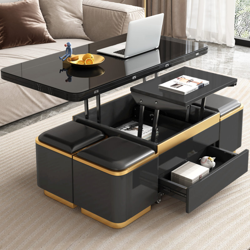 Lift Top Pedestal Coffee Table with Storage