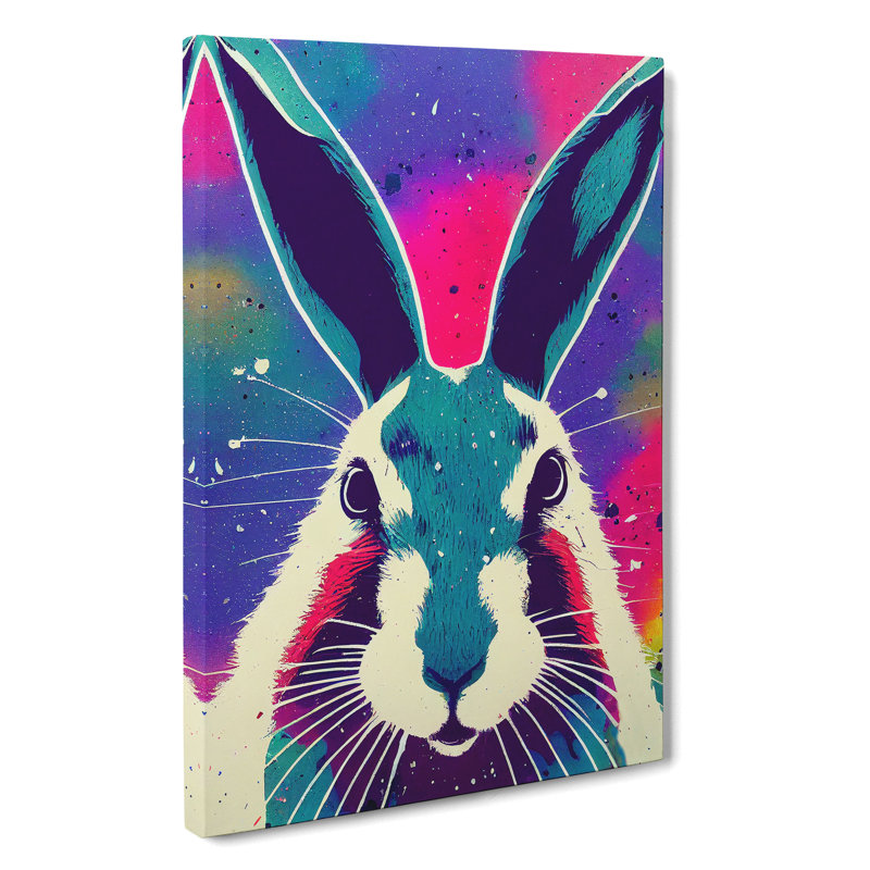 Painted Hare No.1 Abstract - Wrapped Canvas, 76cm H x 50cm W x 3cm D