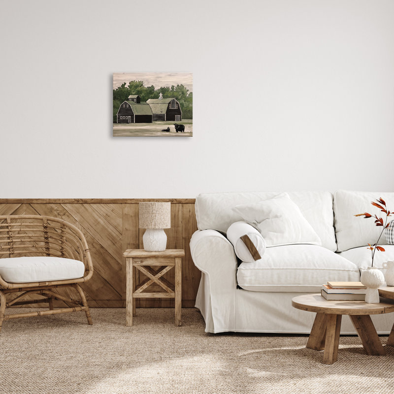 Art mural sur toile Stable Barn Country, H 16 po x l 20 po x P 1,5 po, Toile tendue