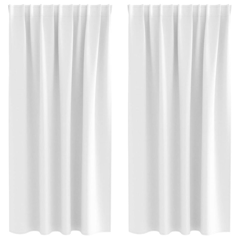 Blackout Curtain Pair, 175cm Width x 140cm Drop, Bright White