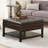 Square Storage Ottoman  Accent Table,PU Coffee Table with Bottom Rack
