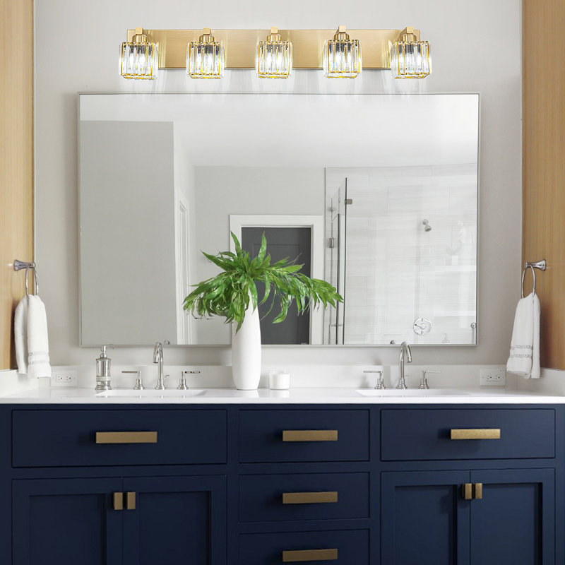 Éclairage pour meuble-lavabo à intensité variable Paislyn, Doré, 3