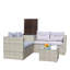 Ensemble de canapé modulaire d'extérieur en rotin et osier 4 pièces avec boîte de rangement gris