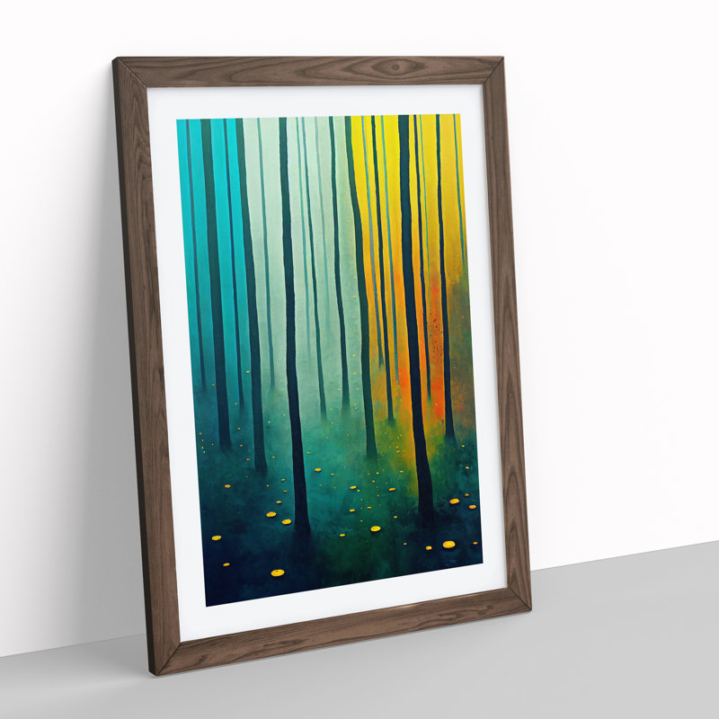 Bold Forest - Single Picture Frame Print, 64cm H x 46cm W x 2cm D, Walnut