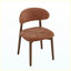 Ensemble de 2 chaises de salle à manger en bois massif brun, chaises de ferme rembourrées avec siège et dossier en tissu doux, chaises de salle à manger de cuisine minimalistes-133872142-133872144