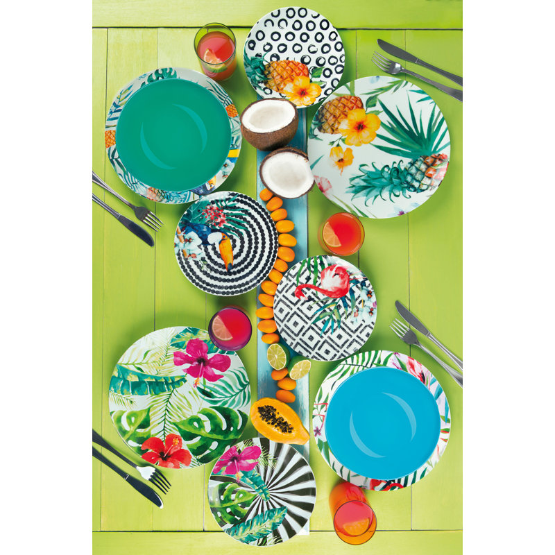 Tropical Chic 18 Piece Dinnerware Set - Service for 6