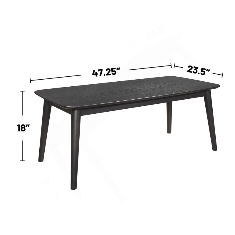3 Piece Rectangular Coffee Table Set, Black