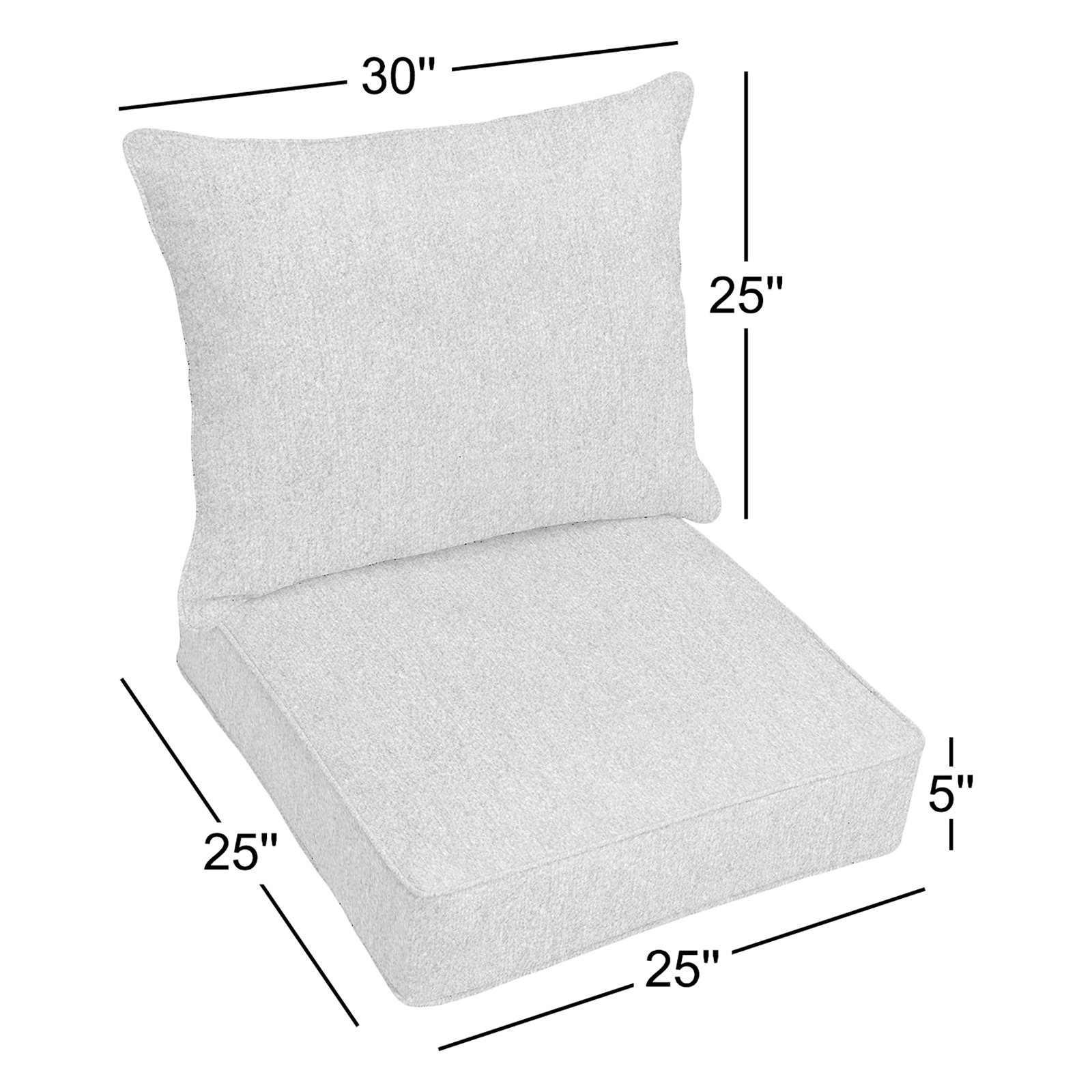 25" Sunbrella® Seat and Back Cushion, Improve Indigo Sunbrella®