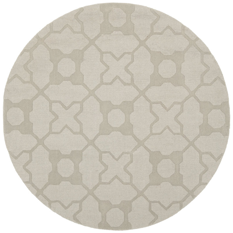 Soukup Hand Loomed Wool Geometric Rug, Round 5'