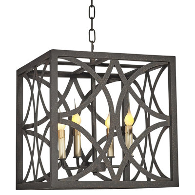 Elegant 4 - Light Lantern Square / Rectangle Chandelier