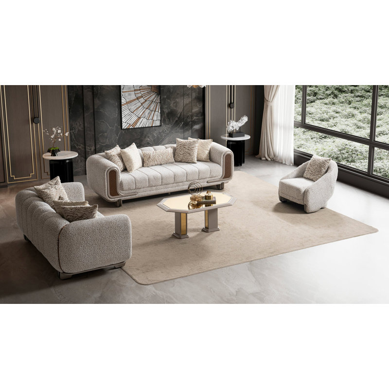 Ensemble de salon blanc Lora