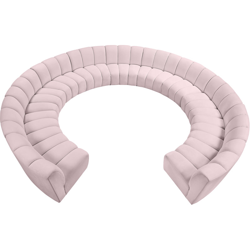 Canapé modulaire en velours Infinity, 11 pièces, Velours rose