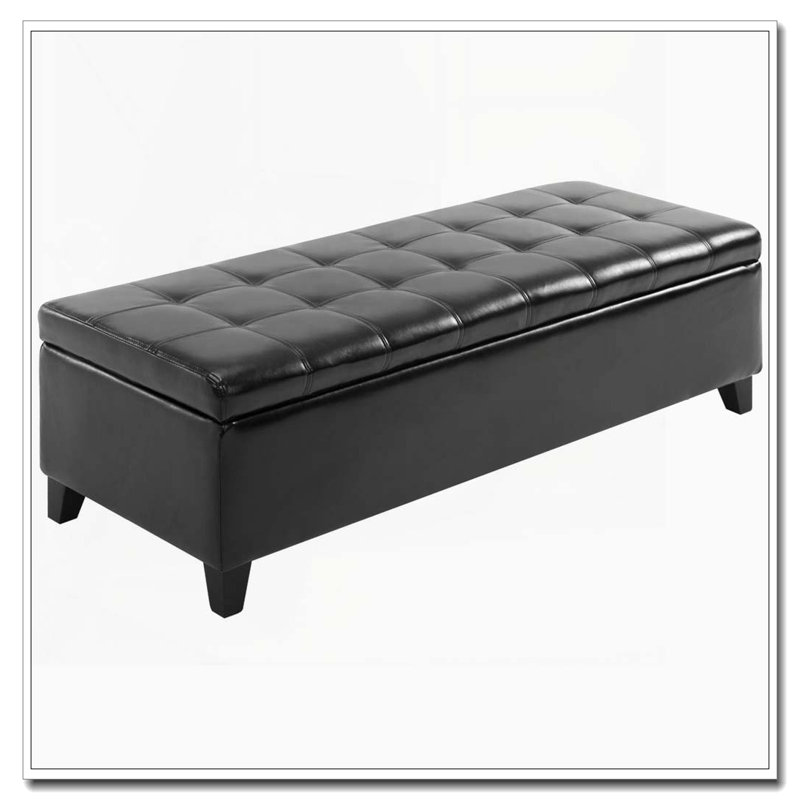 Banc de rangement avec repose-pieds 51 po, Noir