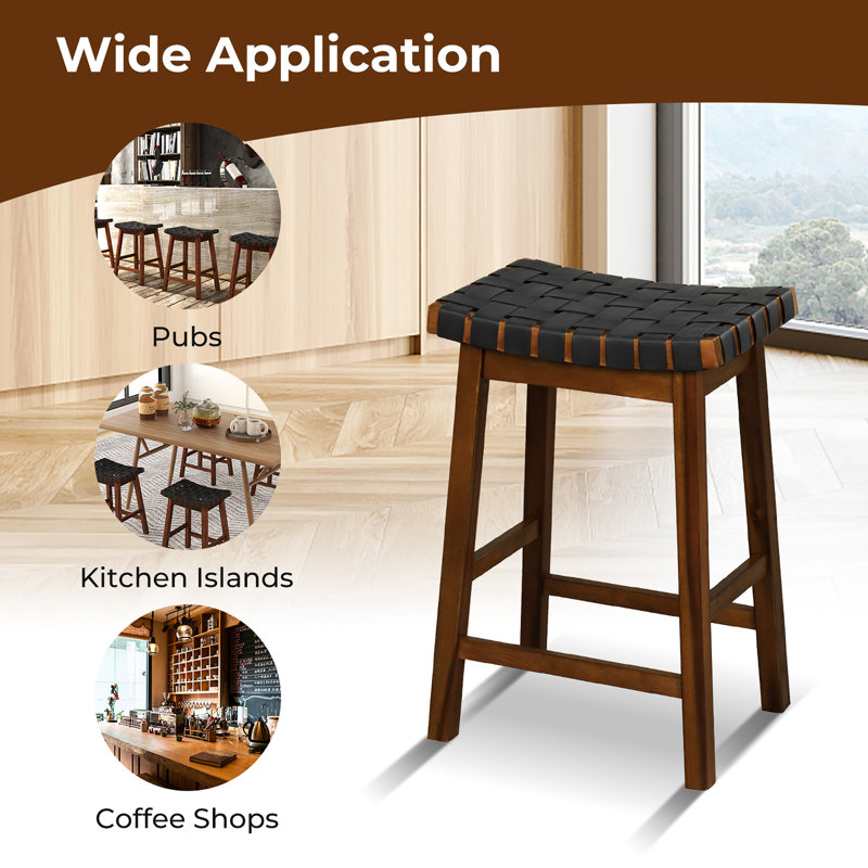 Nenia Counter Stool with Solid Wood Frame