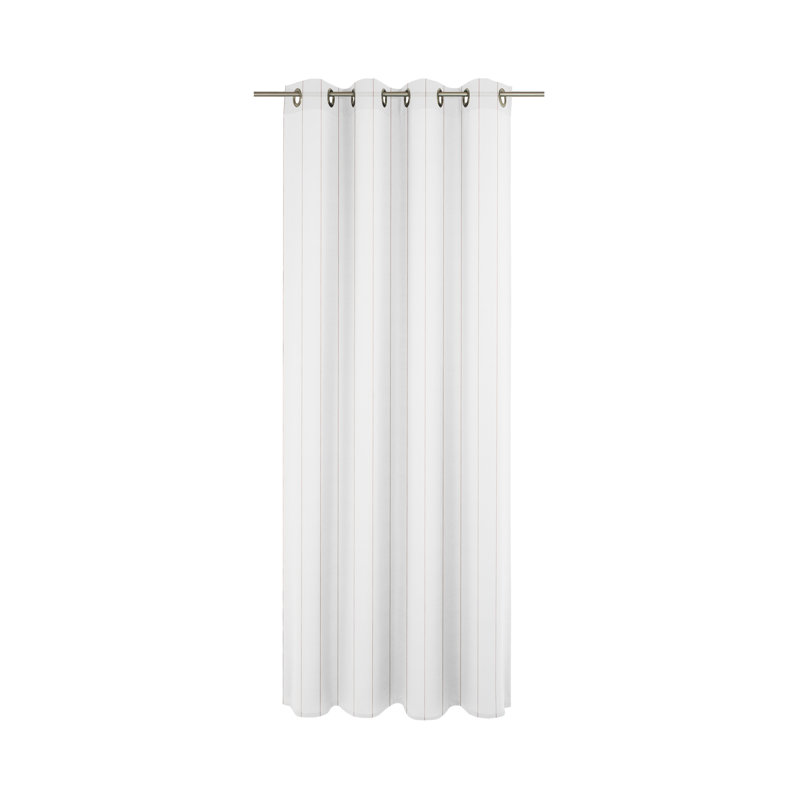 Meydan Semi Sheer Single Curtain Panel, 245cm H x 600cm W, Silver/Terra