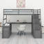 Lit mezzanine avec tiroirs, tablettes et bureau-1619758509