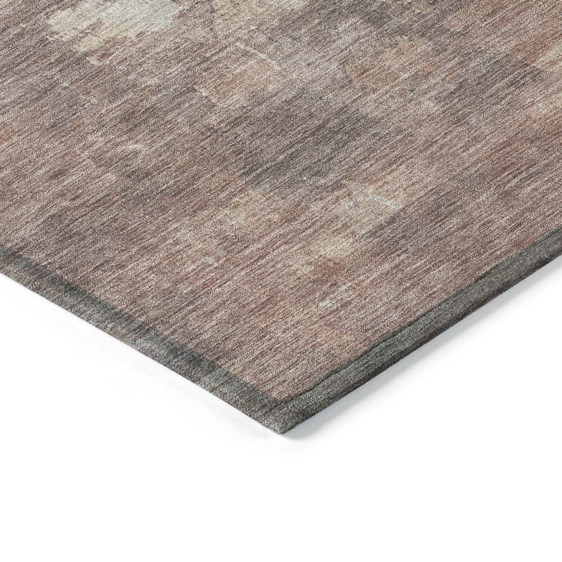 Tapis paprika Xhevrie intérieur / extérieur lavable à la machine, Rectangle 2 pi 6 po x 3 pi 10 po