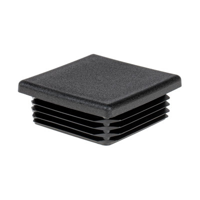 Embout carré en plastique pour tubes Outwater (25 pièces) | Bouchon carré de 2 po / glissière de chaise / protecteur de plancher / fermeture de tube / bouchon de trou de tube / bouchon de tuyau | Convient aux tubes à jauge multiple | Couleur noire | Robuste