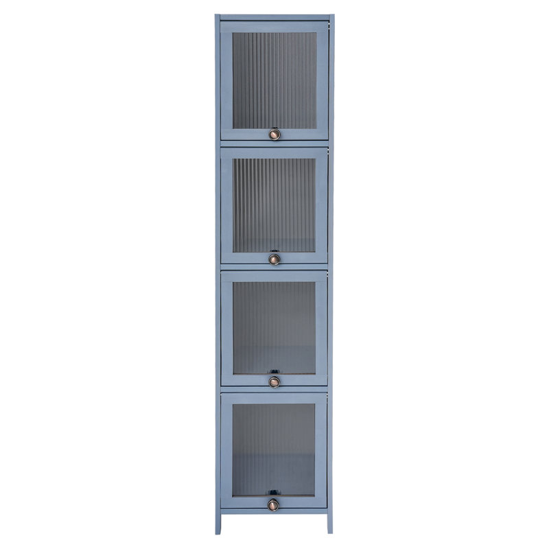 Petite armoire de rangement sur pied à 4 niveaux avec armoire de rangement pour chambre à coucher, salon et salle d'étude