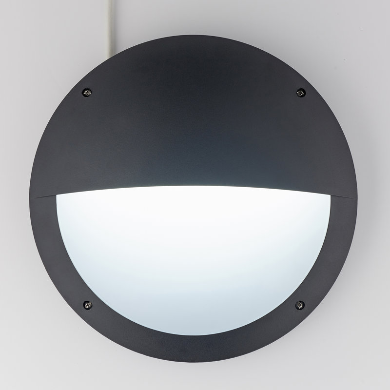 Steen Integrated LED Outdoor Bulkhead Light, Matte Black