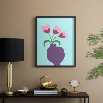 «Modern Blooms I», reproduction encadrée - bois massif
