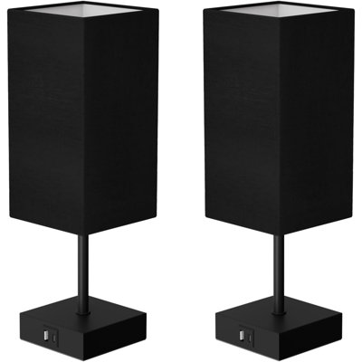 Touch Control Bedside Table Lamps Set Of 2 With USB C+A Charging Ports, 3-Way Dimmable LED Nightstand Lamps For Bedroom Decor,  Includes Warm White LED Bulbs