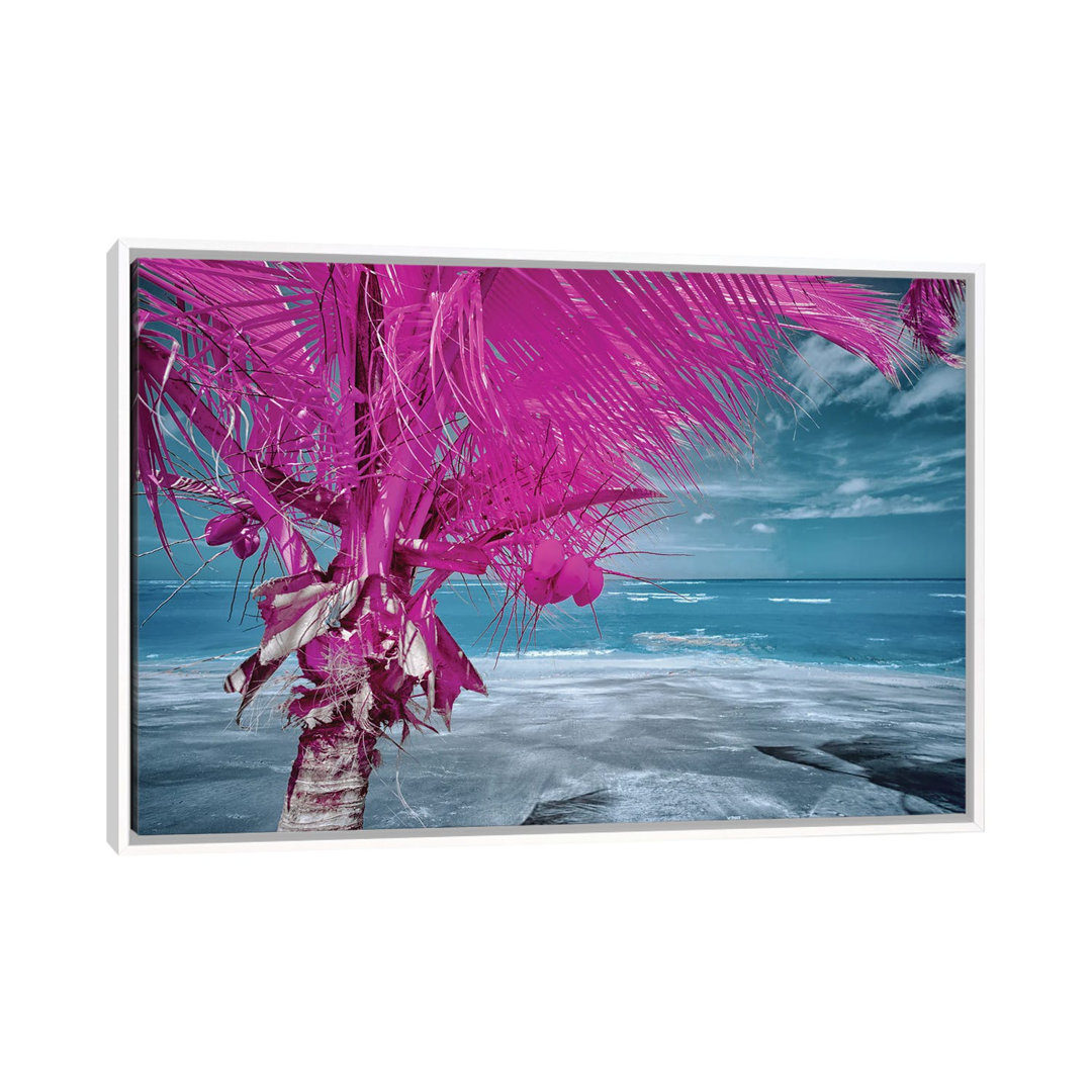 The Lizard On Tropical Palm Tree #2 by Glauco Meneghelli - Floater Frame Print on Canvas
