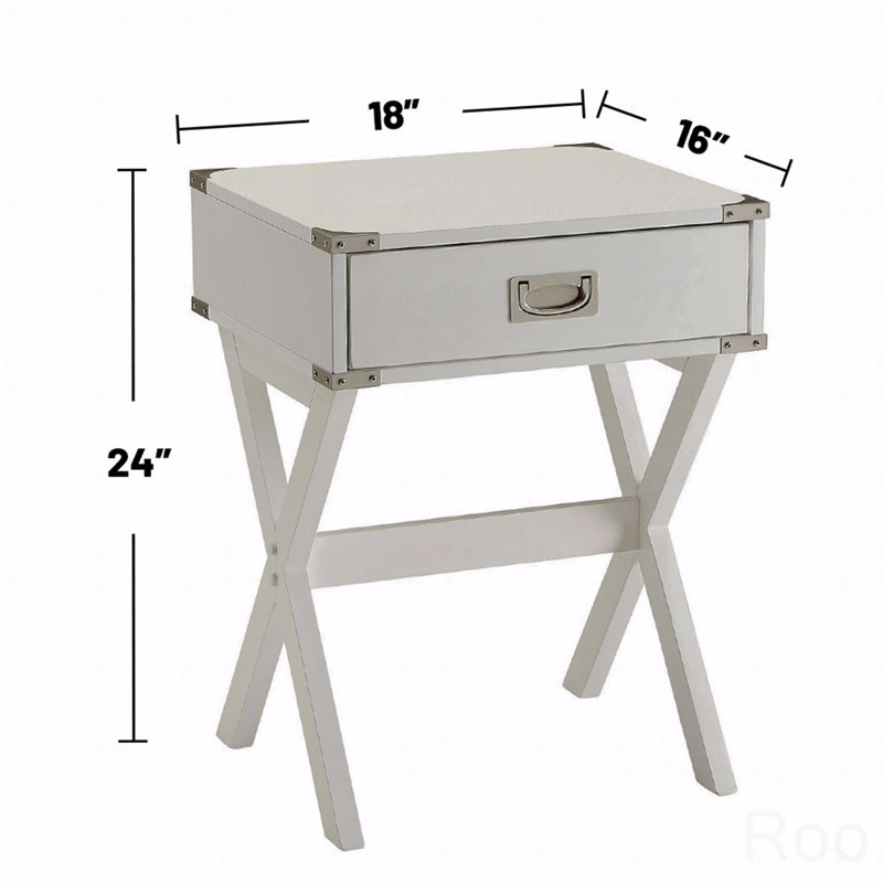 Table d'appoint avec coins en métal