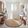 Auckland Bamboo Slat/Seagrass Natural / Blue Area Rug
