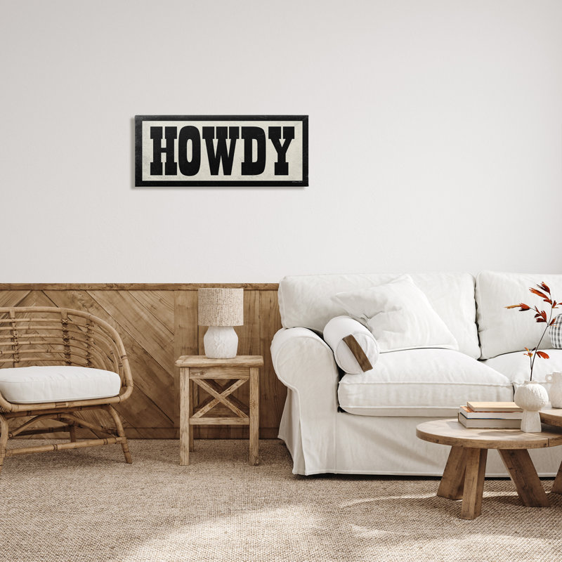 Art mural rétro sur toile Howdy, H 13 po x l 30 po
