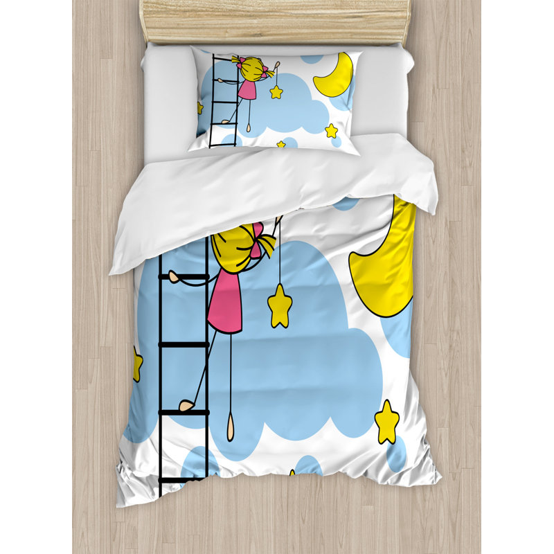 Ensemble de housse de couette star, Housse de couette simple + 1 taie décorative