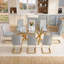 Ensemble de salle à manger moderne rectangulaire en verre 9 pièces avec cadre géométrique et chaises cantilever-844563417-854250965-854250967