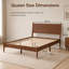 Wood Platform Bed Frame with Angled Headboard and Tapered Legs-1078601324-1078601325